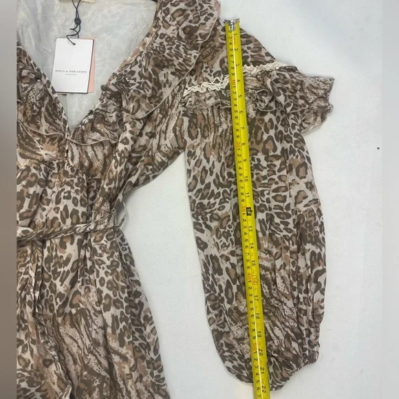 SPELL AND THE GYPSY COLLECTIVE LEOPARD PRINT ADA GOWN NWT SIZE SMALL - Picture 8 of 12